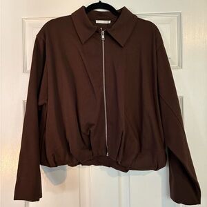 Zara Brown Zip-Front Women's Jacket - never worn